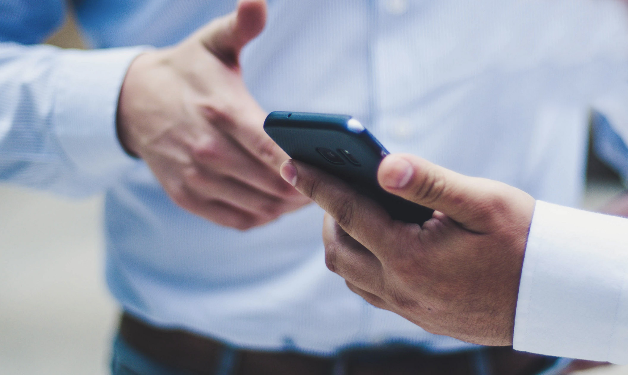 Man using mobile phone