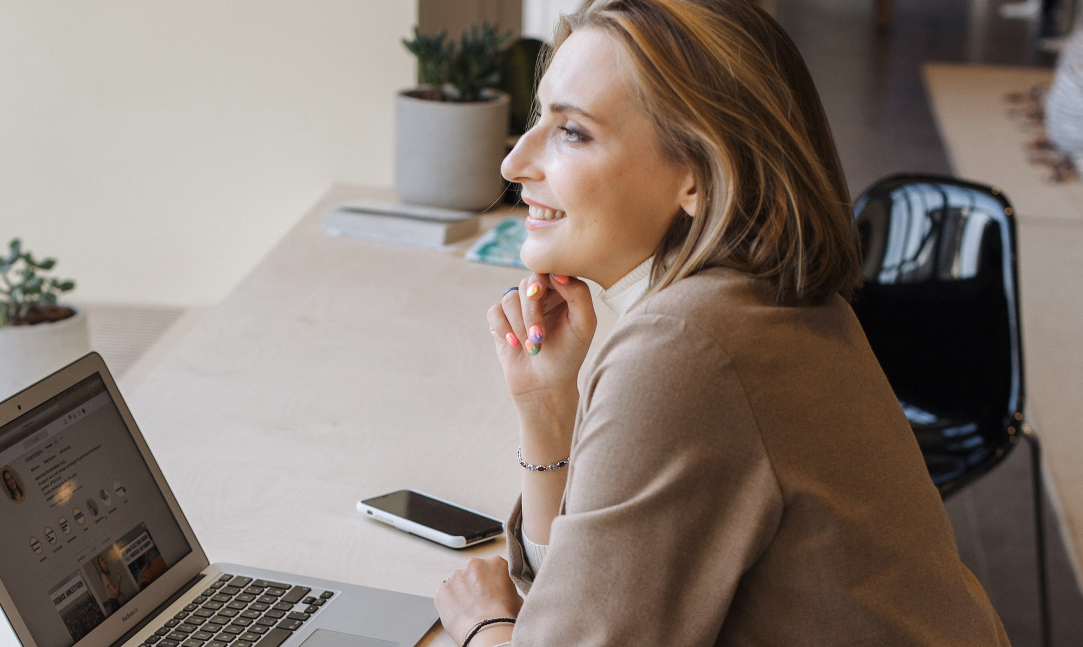 woman on computer